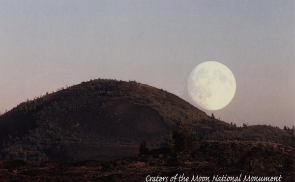 Postcard - Big Cinder with Full Moon