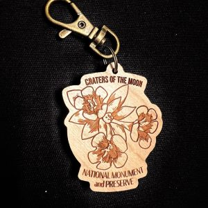 Wooden Monkey Flower Keychain