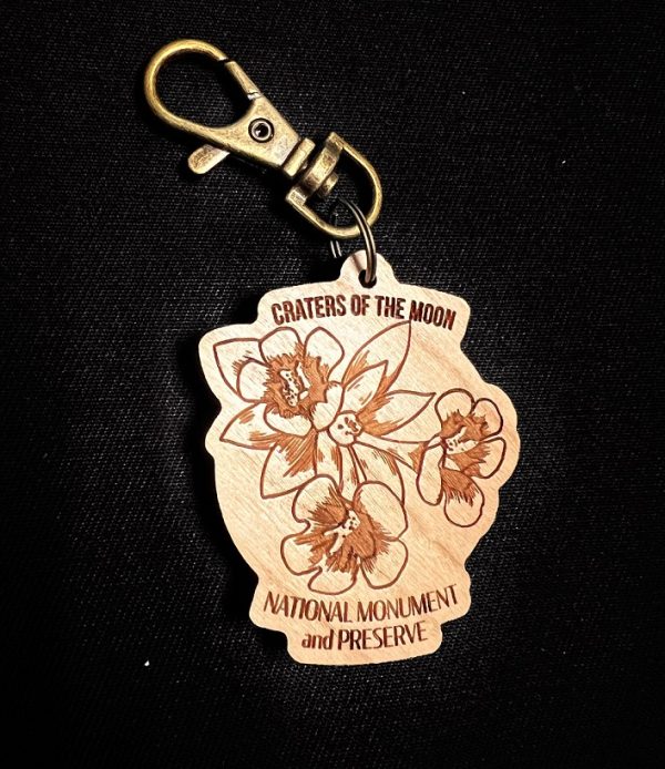 Wooden Monkey Flower Keychain